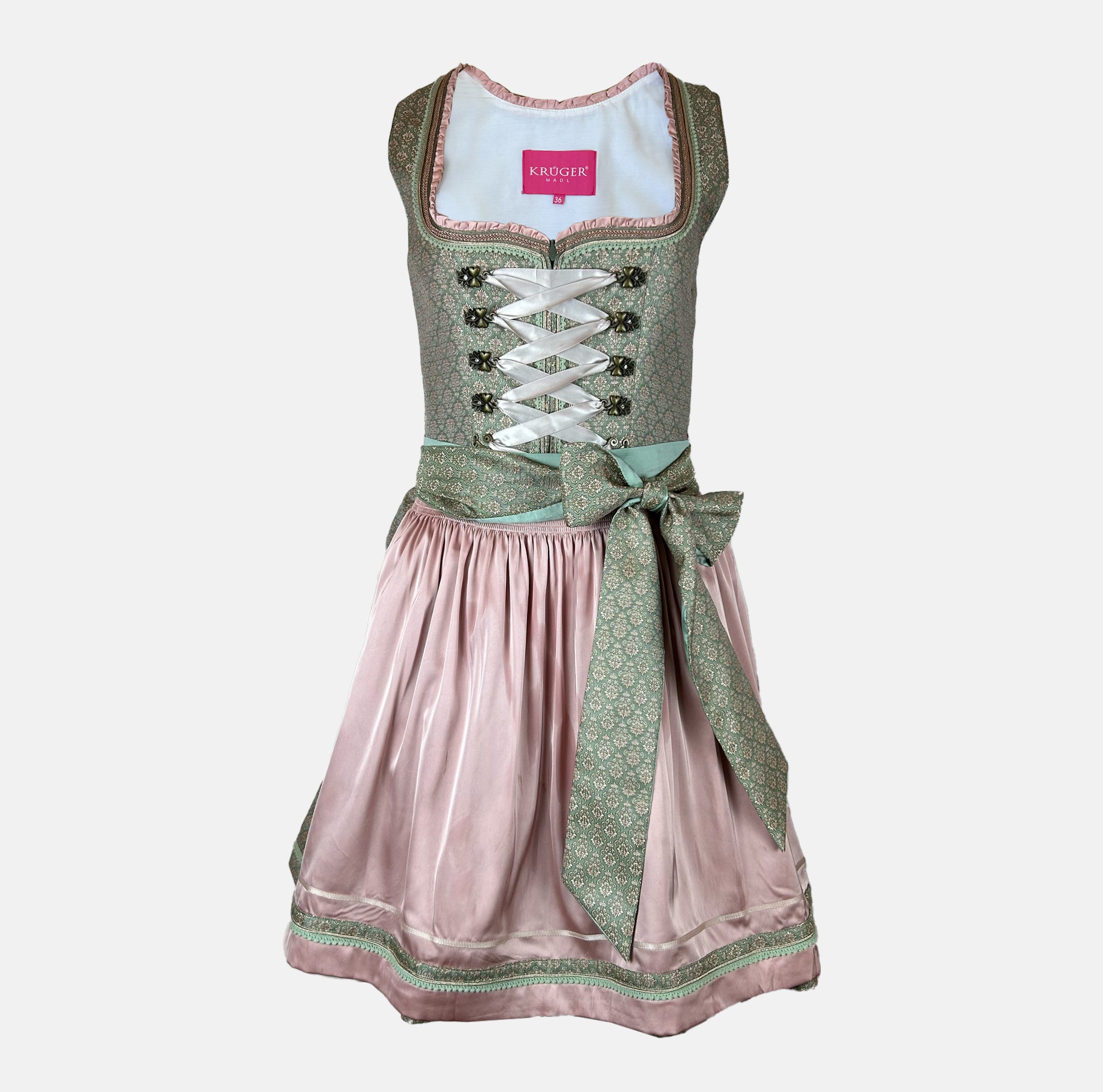 Rent Krger Dirndl Dress Sage Green Midi for Oktoberfest Versatile Rent Krger Dirndl Dress Sage Green Midi for Oktoberfest Versatile