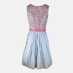 Traditional German dirndl dress with floral top and pink skirt 