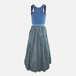 Versatile rental dirndl: Berwin & Wolff Cute Dirndl, light blue floral embroidery, ultra‑thin straps, ankle‑length skirt