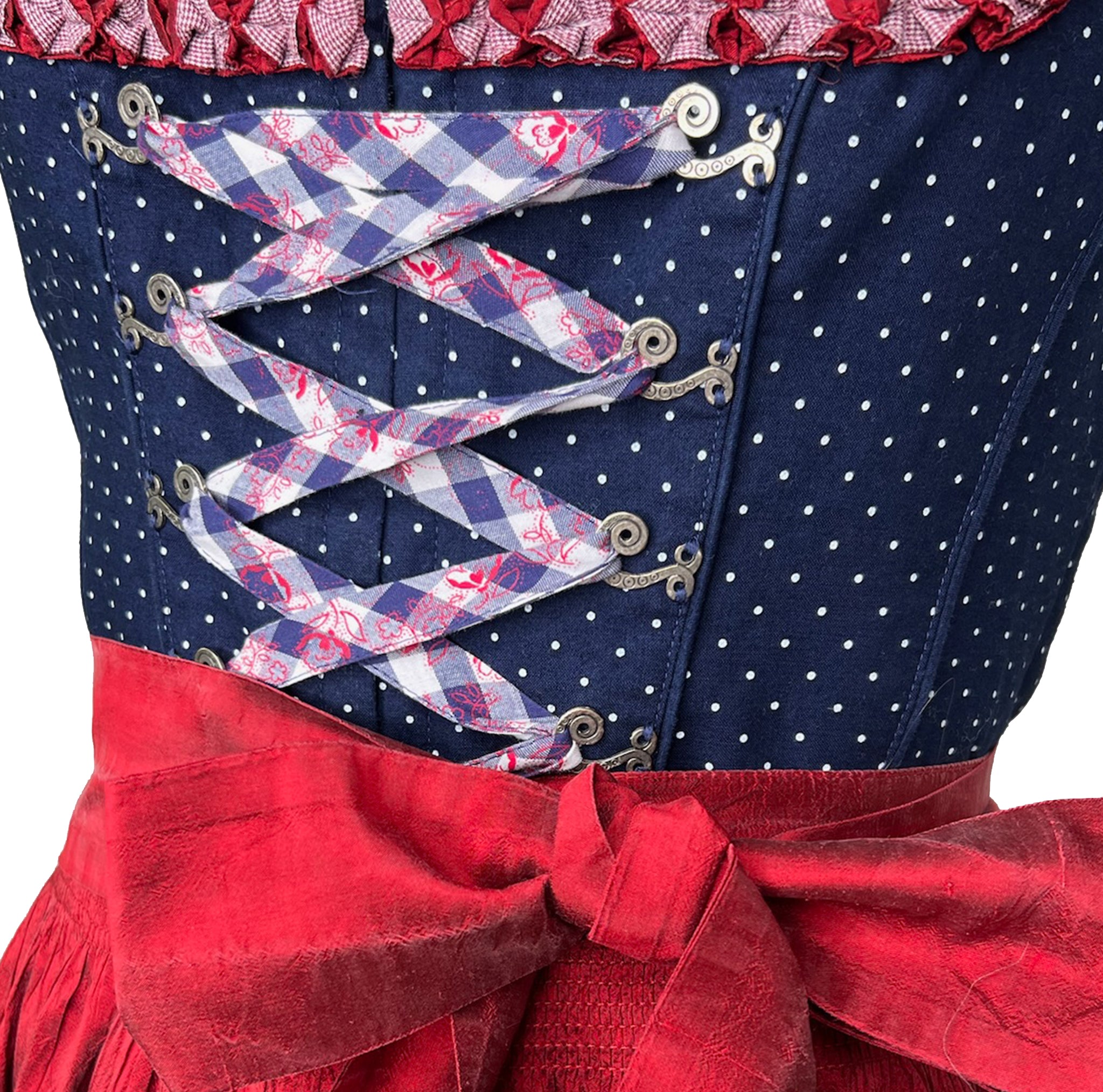 Boss Dirndl featuring a modern silhouette with bold details, combining traditional elements with fashion-forward edge – rentable at Versatile OTM.