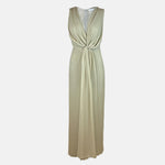 Silk-Georgette Knot Maxi Dress Wedding Holiday Summer Rental 