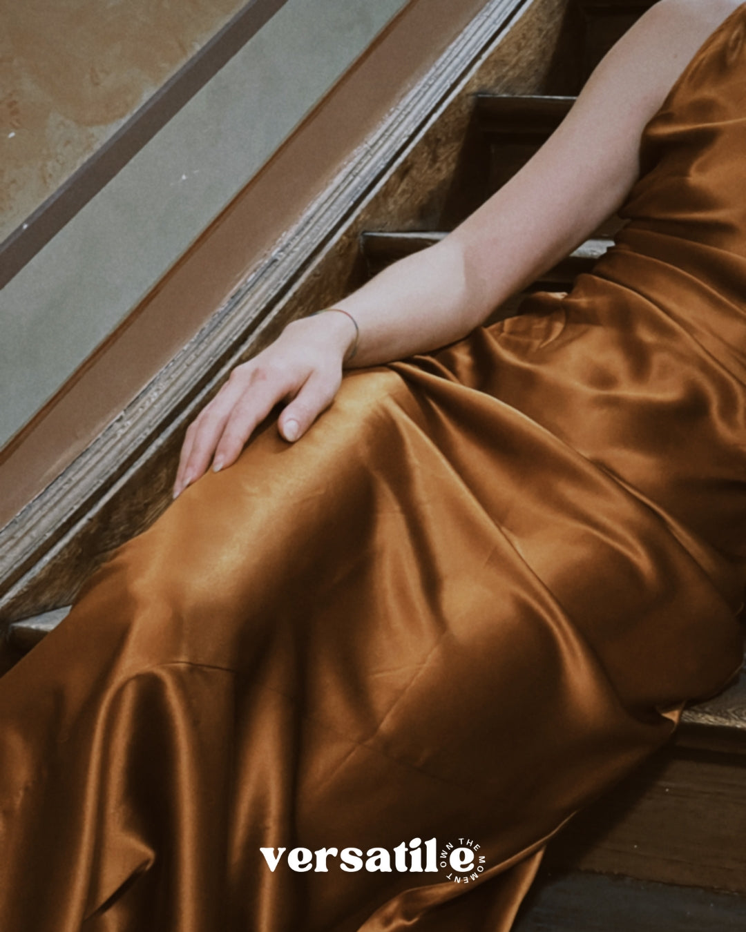 Stunning Reformation dress in coper for rent on Versatile 