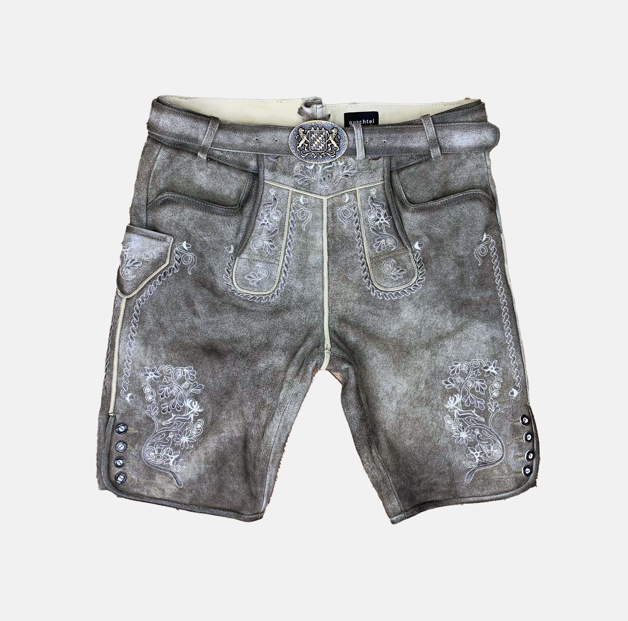 Bavarian Logo on a Lederhosen - rent traditional Bavarian trousers for Oktoberfest