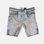 Traditional leather shorts with floral embroidery and a belt - rentable in Munich