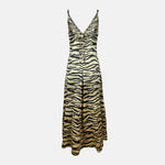 GANNI Printed Crinkled Satin Slip Midi Dress Party Summer Rental 