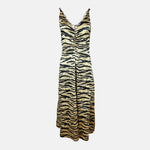 GANNI Printed Crinkled Satin Slip Midi Dress Party Summer Rental 