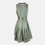Green Krüger dirndl with lace-up bodice and 60 cm skirt – modern, stylish, and available for rent via Versatile.