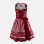 Red traditional Krüger Dirndl dress for rent in Munich at Versatile 