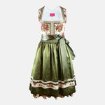 Krüger Madl pink-green midi dirndl with rose-patterned bodice and checked skirt for rent