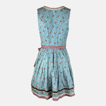 Krüger Madl strawberry-patterned mini dirndl with lace-up bodice and pockets for rent