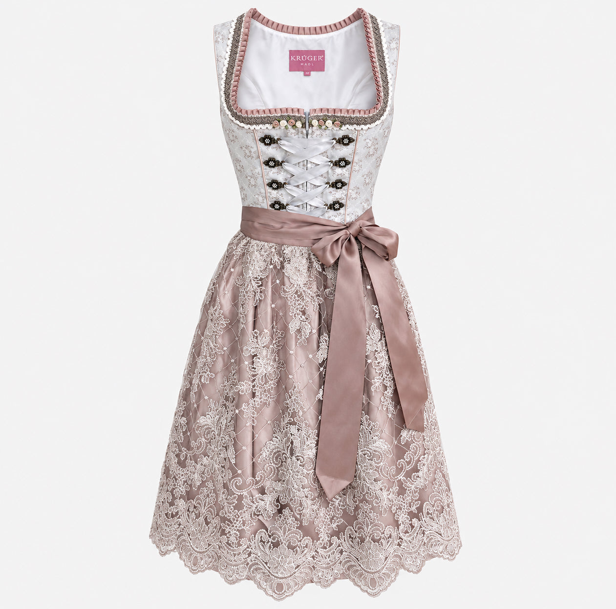 Rent the “Dolores” dirndl by Krüger Madl with 60 cm skirt now at Versatile – stylish, modern, and perfect for your Oktoberfest look!