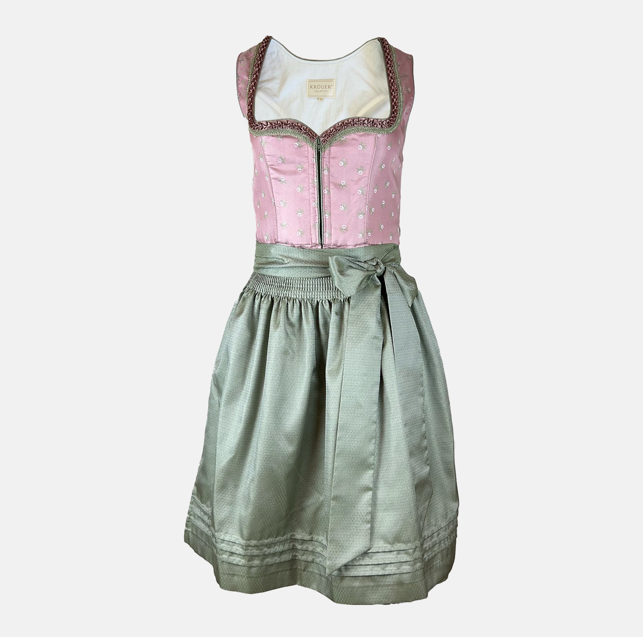 Affordable dirndl dress rental in Munich or online. Rent the elegant Krüger Dirndl Merida in pink—perfect for Oktoberfest and events. Book your dirndl cheap today!