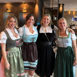 Krueger Dirndl in Green Rented from Versatile OTM. Women who rented their Dirndl for Oktoberfest via Versatile.