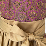Versatile rental dirndl: Ma.le.ma gold and red dirndl, handcrafted in Munich, authentic Bavarian Oktoberfest outfit