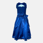 Ma.le.ma handmade dirndl rental via Versatile – royal blue dirndl dress with silk apron bow and dotted underskirt, Munich Oktoberfest outfit
