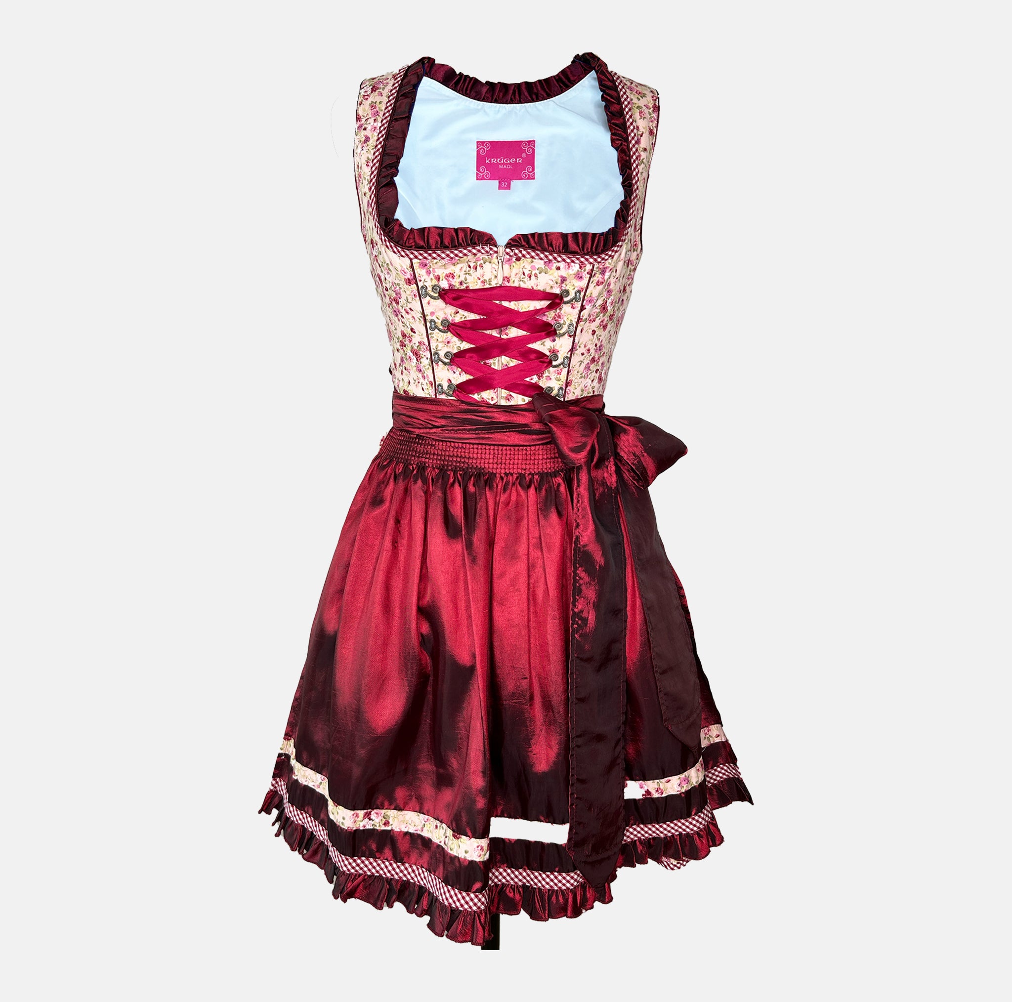 Affordable dirndl dress rental in Munich or online. Rent this stylish Krüger dirndl—perfect for Oktoberfest and events. Book your dirndl cheap today!