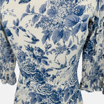 Reformation Carolena Floral-Print Crepe De Chine Midi Dress Wedding Guest Dress Rental 