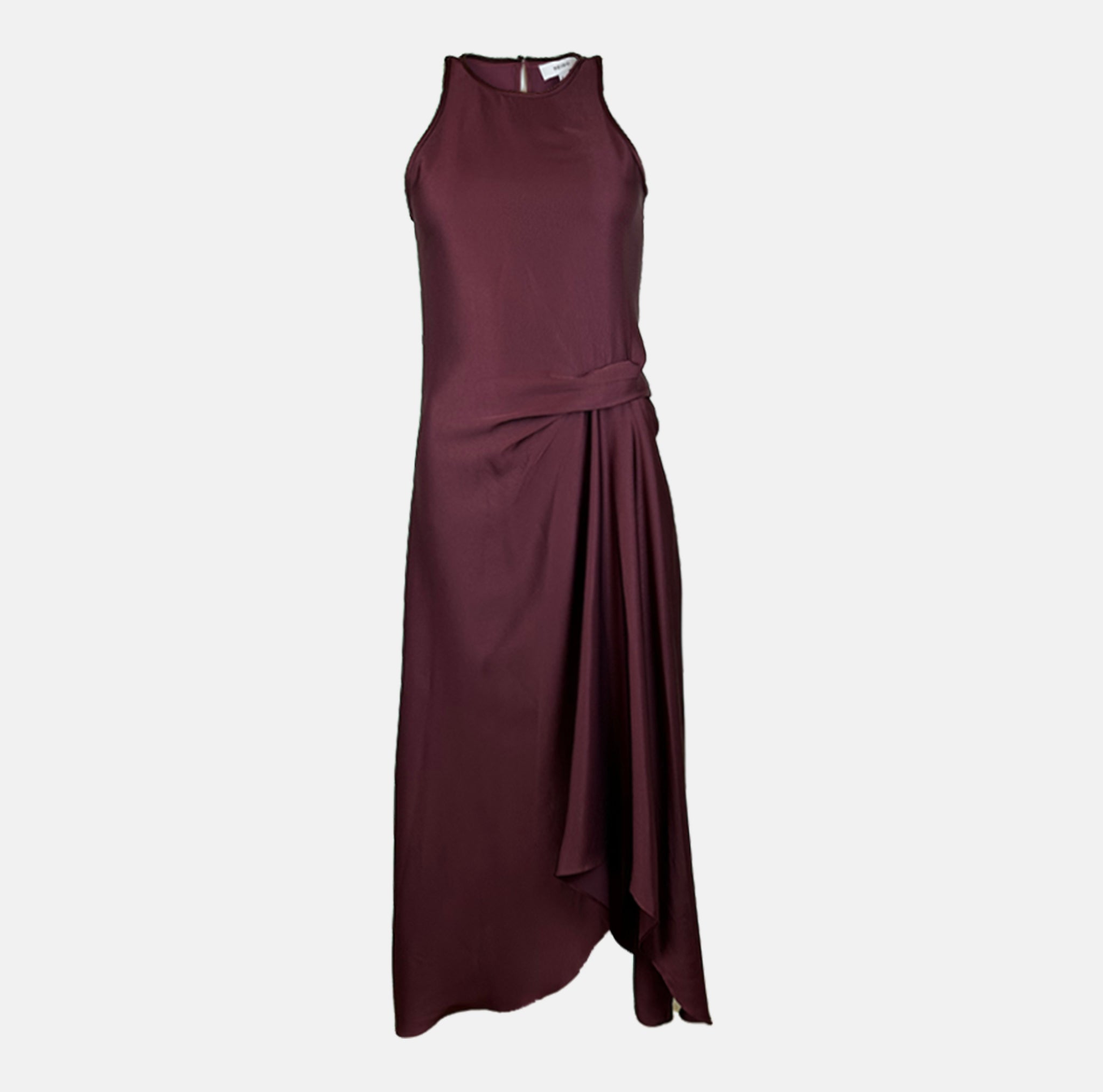 Reiss Satin Drape Tuck Midi Dress Wedding Business Rental 