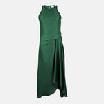 Reiss Satin Drape Tuck Midi Dress Wedding Business Rental 