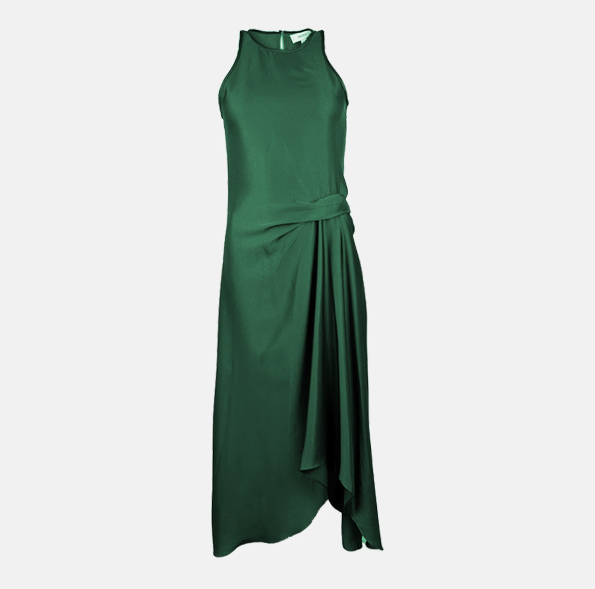 Reiss Satin Drape Tuck Midi Dress Wedding Business Rental 