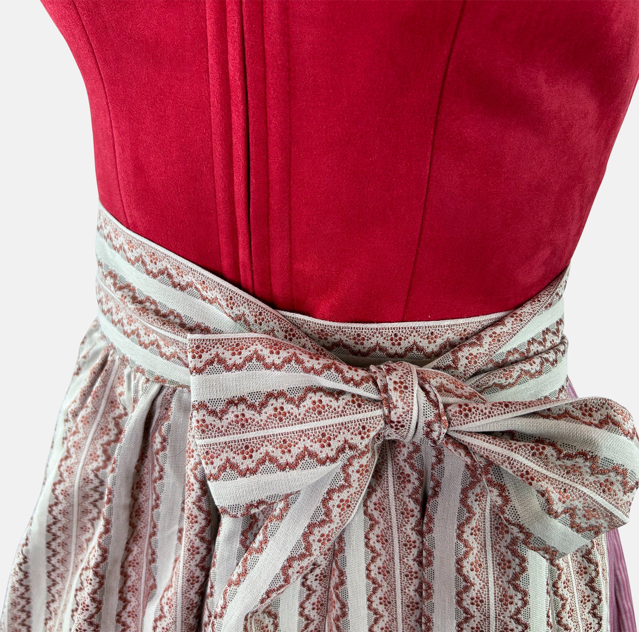 Samantha Red" Dirndl by LIMBERRY is a striking traditional dirndl ready to rent for Oktoberfest  