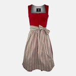 Samantha Red" Dirndl by LIMBERRY is a striking traditional dirndl ready to rent for Oktoberfest  