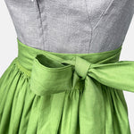 Premium hand-made Versatile Collection Linen Dirndl with Green Apron for rent
