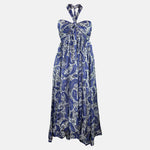 Zimmermann Devi Halter Midi Dress made of Silk with Print and Pleats to rent 