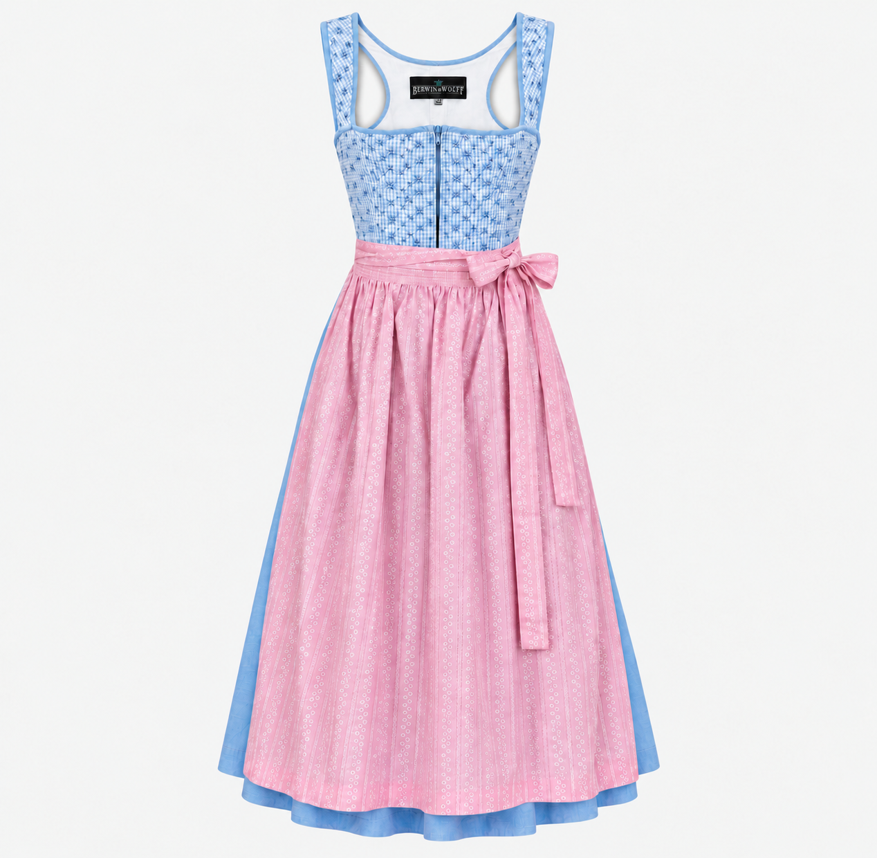 Berwin & Wolff blue and pink vintage Dirndl for Oktoberfest rental in Munich