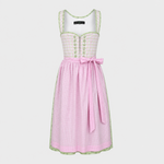 Berwin & Wolff Vintage pink and green Dirndl with checked bodice and pink apron for Oktoberfest rental in Munich