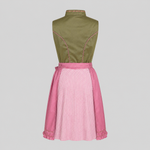 Back view of pink and olive green Berwin & Wolff Dirndl with checked skirt for Oktoberfest
