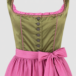 Pink and olive green Berwin & Wolff Dirndl for Oktoberfest Dirndl rental in Munich