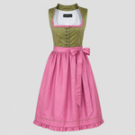 Pink and olive green Berwin & Wolff Dirndl for Oktoberfest Dirndl rental in Munich