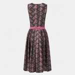 Back view of Catherine Hummels by Angermaier floral Dirndl with pink and green rose pattern