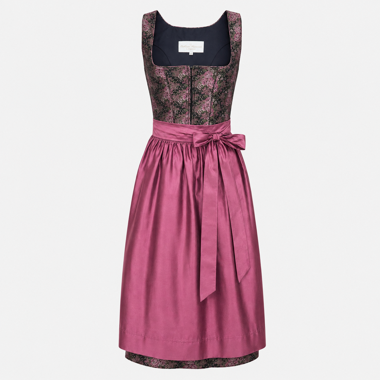 Catherine Hummels by Angermaier floral Dirndl with pink apron for Oktoberfest rental in Munich