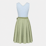Back view of Hammerschmid Cutie light blue and green Dirndl for Oktoberfest rental in Munich